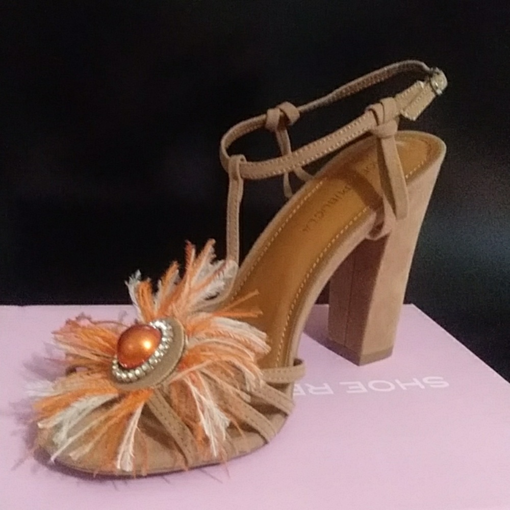 Orange Flower Heels